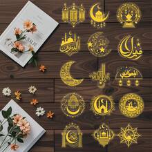 50Pcs Eid Mubarak Moon Creative Glitter Gold PET Atmosphere Stickers Envelope Sealing Stickers Waterproof Sticker - 1 Set - View 9