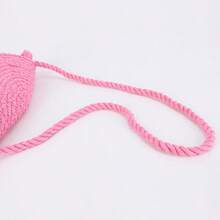 A Woven Cotton Rope Bag With Tassels, A Casual Shoulder Bag For Beach Holidays, A Simple And Versatile, Dumpling-Shaped Women's Bag. - 白色 - 查看 4