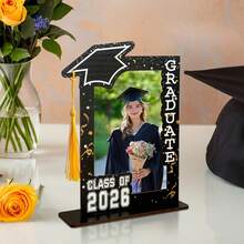 2026 Graduation Party Photo Decoration Frame Ornament, With Hanging Tassels Graduation Happy Photo Decoration Ornament, Suitable For Graduation Party Decoration And Graduation Gifts(Black, Blue, White) - Multicolor - View 6