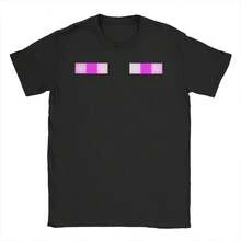 Enderman Eyes Game Men Women T Shirt Cartoon Vintage Tees Short Sleeve Round Neck T-Shirts 100% Cotton Classic Clothing - 黑色 - 查看 1