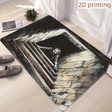 1pc Realistic 2D/3D Optical Illusion Black Hole Crack Floor Mat - Illusion 3D Cave Effect, Durable Easy-Clean Suitable For Indoor/Outdoor Use, Modern Optical Illusion For Home Entrance, Bedroom - Low- Fiber Design. - 亮色15 - 查看 4