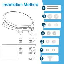SAINOS Holz WC toilettensitz mit absenkautomatik Wasserdicht schimmelresistent und leicht zu reinigen toilettendeckel 190 kg Tragfähigkeit - H351 - Übersicht 12