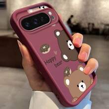 おしゃれなクマのスマホケース  Pixel 9 Pro XLに適しています | 5G対応 画素 9 プロ / 画素 9 / ピクセル9a / 画素 10 / 画素 10 プロ / 画素 8A(日本語) / 画素 8 / 画素 8 プロ / 画素 7 / 画素 7 プロ / 画素 7a (日本語に翻訳すると) TPU保護するケース 耐衝撃性 トレンディシェルバックカバー  画素 8A、 9A、 10 いフォン 11/12/13/14/15/15プロ/15 プラス/15 プロマックス/11プロ/12プロ/13プロ/14プロ/12ミニ/13ミニ/11プロマックス/12プロマックス/13プロマックス/14プロマックス/14プラス/5 - ブラック - チェックする 10