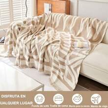 zxxFunda de Sofa de Cenilla de e Sofa Cover con Borlas Ente Couc Cover de Tela Ideal para Todas Las Estaciones Se Puede Utilizar Como Manta de Sofa Cal Blanco Roto 180 x 300sofa cama - Beige blanco180300 - Ver 6