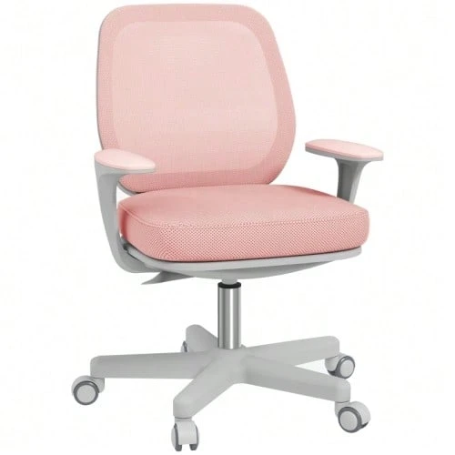 Ergonomic Swivel Office Chair, Height Adjustable, 55 X 48 X 82.5-94.5 Cm, Pink - Pink - View 1