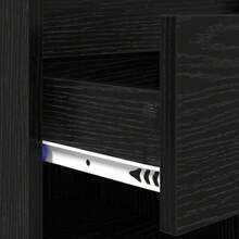 Schuhschrank, schwarz eichen optik, Holzwerkstoff, 102 x 36 x 60 cm, mit Schublade, mit mehreren Fächern, mit staubfreiem Design, für Flur und Eingangsbereich - Schwarz - Übersicht 11