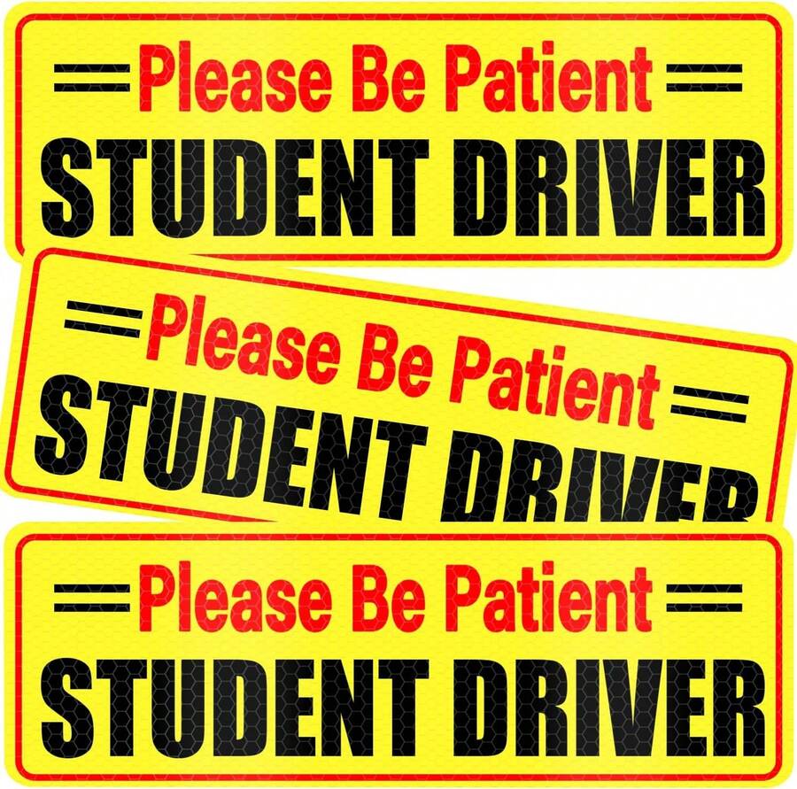 Reflective Student Driver Magnet Set 3pcs Novice Car Stickers Removable Exterior Decals - Student Driver - View 1