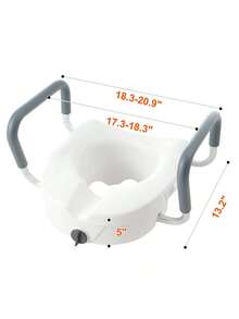 Raised Toilet Seat 5 Height Raised 350 Lbs Weight Capacity For Round And Elongated Toilet Twist Lock Installation19.1 - 21.7 Adjustable Width For Elderly Handicap Patient Pregnant M - trắng - Xem 10