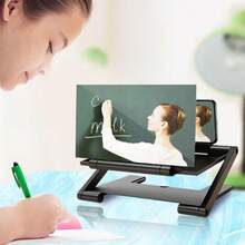 8 Inch Smartphone Screen Magnifier High-Definition Blue Light Blocking Eye Protection Projector Screen Foldable Phone Stand Includes Movie Video And Game Screen Magnifier Immersive Full-Screen View Improve The Phone'S Display - Black - View 4
