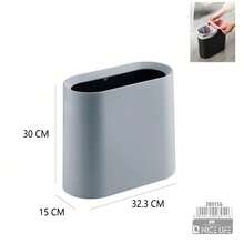1pc Slouchy Corner Trash Can With Lid, Household Kitchen Bathroom Toilet Living Room Narrow Slit Waste Bin Garbage Can - Gray 32.3*15*30 - View 7