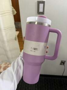 1pc,40 Oz H2.0 Cup, 40oz Cup Stainless Steel Vacuum Insulated Tumbler With Lid And Straw For Water, Iced Tea Or Coffee, Smoothie And More, 40oz Reusable Double Walled Vacuum Insulated Stainless Steel Water Bottle With Handle For Outdoor Activities, Camping - 紫色 - 查看 4