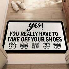 Gray Shoe Pattern Welcome Mats, Bathroom Rugs, Area Decorative Carpets, Non-Slip Entrance Hall Carpets, Washable Indoor Carpets For Entryway, Neutral Carpets For Hallway, Kitchen Mats, Floor Entrance Bathroom, Room, Suitable For Indoor And Outdoor Entrances, Black Non-Slip Doormat - Colored Shoe Pattern - View 4