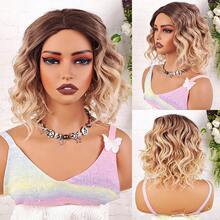 女士假发，欧美热销老年假发，灰白小卷短发，化纤假发，头饰，透气自然，适合日常佩戴、派对和旅行必备 - 彩色 - 查看 6