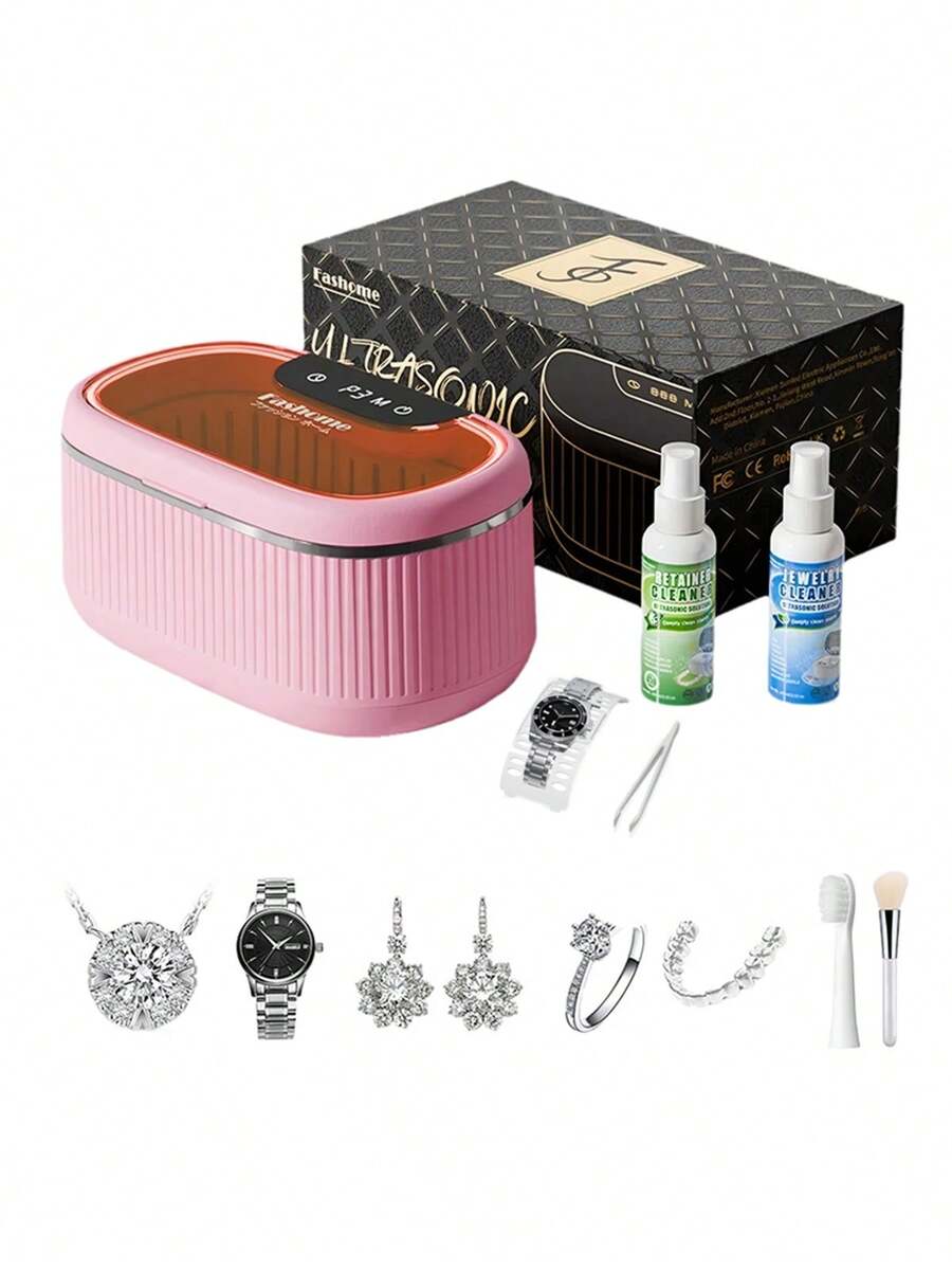 Ultrasonic Jewelry Cleaner 45kHz High-Frequency Ultrasonic Cleaner Machine, 550ML Large Capacity Tank, Degas Mode Deeper Cleaning For Rings, Eyeglasses, Watches - UK Plug(220-240V) - View 1