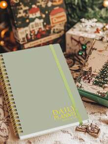 Trees 1 pieza Cuaderno de planificación diaria sin fecha A5, con lista de tareas, sección de prioridad y notas, adecuado para el trabajo, el estudio y la mejora de la eficiencia, suministros de oficina - Cuaderno diario - Verde - Ver 4