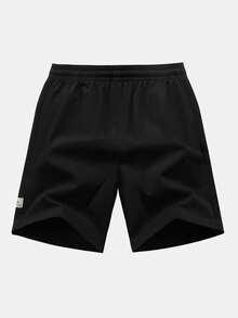 Quần short cargo nam thường ngày, quần short Bermuda ống đứng tối giản thời trang có dây rút. - màu đen - Xem 5
