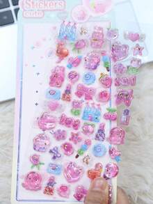 3D Embossed Cartoon Animal Crystal Stickers, Suitable For DIY Phone Case Decoration, Or As Cute And Fun Decorative Stickers To Stick On Water Bottles, Toys, Refrigerators, Phones, And Other Items - Multicolor - View 12