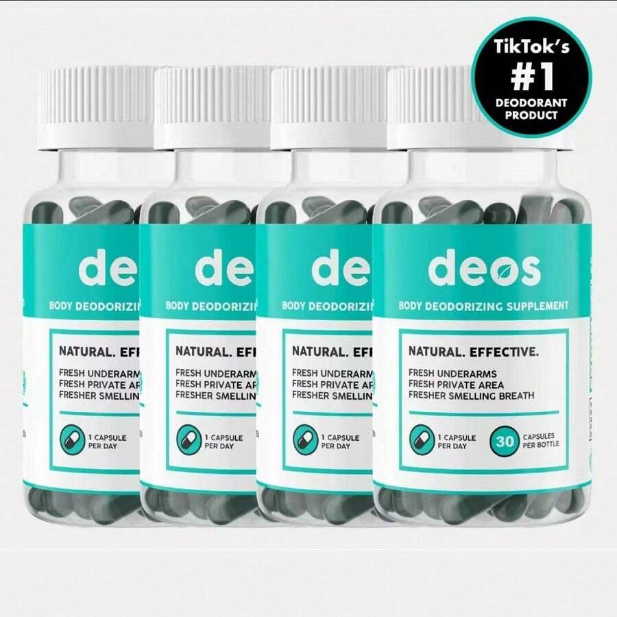 DEOSInternal Deodorant Supplement – Full Body Deodorizer For Gut Health, Skin Health, Detox & Digestion Support – Natural Odor Control Chlorophyll Pills | 30 Capsules Vitamins Supplements Chlorophyll Creatina Monohidratada Vitamins Probiotics For Women Protein Powder Quick Ship Items Creatina Colageno - 30粒膠囊 - 查看 1