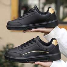 2025 New Women's White Shoes, White Lace-Up Sneakers, Casual Shoes, Flat Sneakers,Sneakers, Lace-Up Flat Casual Shoes, Daily Casual Sneakers - Black - View 6