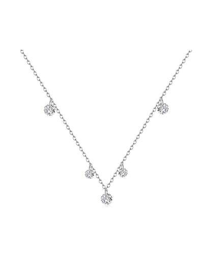 925纯银星空闪亮锆石项链锁骨链可叠戴低敏材质情人节礼物日常派对