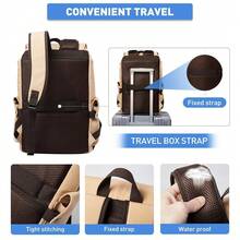 Vintage Backpack Daypacks For Men Women, With 15.6inch Laptop Compartment Water Resistant Casual Backpack For College Travel HiFKing Climbing (Khaki) - 卡其色 - 查看 5