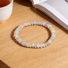 可调节弹力手链，镶嵌天然蛋白石，有助于更年期女性保持情绪平衡 - 彩色 - 查看 5
