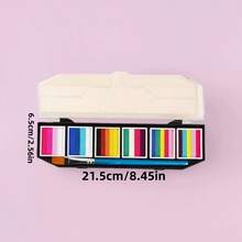 6-Compartment Rainbow Watercolor Paint Set With 1 Brush, Vivid Colors With High Saturation, Suitable For Exhibitions, Art Creation, Back To School Art Classes, Students - Single Piece - View 2