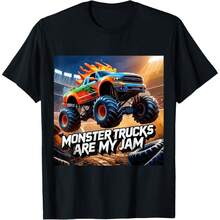 Monster Truck Are My Jam Vector For Kids Girls Boys Moms Dad T-Shirt - màu đen - Xem 1