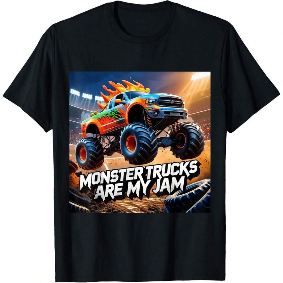 Monster Truck Are My Jam Vector For Kids Girls Boys Moms Dad T-Shirt - màu đen - Xem 1