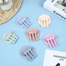 1-Pack Multifunctional Wall-Mounted Rotating Hook Rack - Industrial-Grade Adhesive Backing Supports 15kg Weight Without Drilling Or Residue. 360° Rotating Hooks With Detachable Design Allow Customizable Storage Configurations. Includes 6 Adjustable Hooks For Coats, Bags And Kitchen Utensils In Home, Office Or Dormitory Settings. - Nordic Gray - View 11