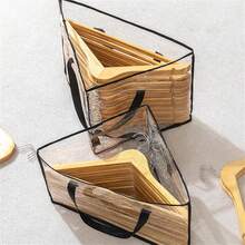 1PC/2PCS Transparent Clothes Storage Bags Large Capacity Triangle Shape Foldable Moving Bags - Clear - View 5
