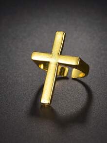 1枚男士时尚个性化十字戒指 - 金黃色 - 查看 2