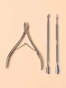 2pcs Stainless Steel Nail Clipper And Pusher Set, Nail Trimming And Nail Care Tools, Can Remove Nail Polish, Stainless Steel Material, Waterproof, Manicure Supplies, Manicure Tools, Manicure Art Tools, Back To School Season, Manicure, Nail Pressing Tools, Pedicure And Manicure Tools - Multicolor - View 10