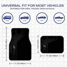 Bộ 4 thảm trải sàn ô tô màu đen và xám thời trang, phù hợp cho xe sedan, xe tải, SUV, là lựa chọn quà tặng lý tưởng. Những tấm thảm này có độ bền cao, rất thích hợp làm thảm lót sàn ô tô, phụ kiện nội thất ô tô và thảm du lịch ngoài trời. - Nhiều màu - Xem 3