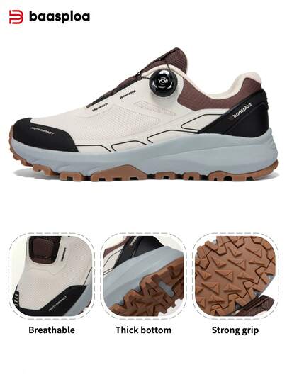 baasploa 男士户外徒步鞋，尺码 41-45，采用旋转扣设计，防滑减震，轻便运动鞋，多功能休闲运动鞋