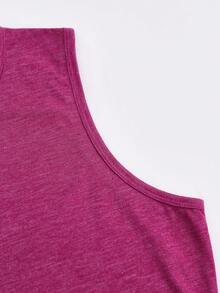 Camiseta de tirantes personalizada para mujer: Sube tu foto & añade tu texto personalizado, que se aplicará bellamente a tu diseño utilizando una técnica de flocado premium - Rojo - Ver 8