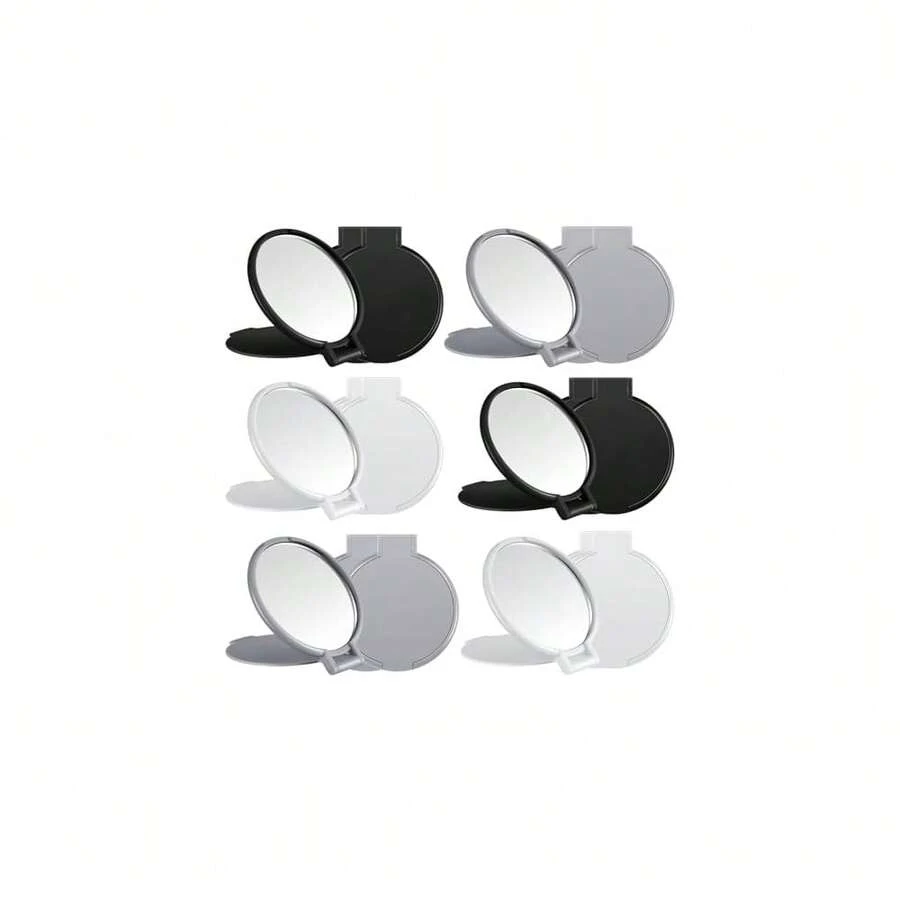 40 Pieces Compact Mirrors Bulk Gifts Mini Vintage Pocket Mirrors For Purse Small Portable Folding Round Makeup Stuffs For Travel Daily Use Party Favors Women (White,Black,Gray) - 白色 - 查看 1