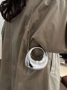 Túi xách tay nữ kiểu Pháp mới năm 2024, túi đeo vai thời trang thường ngày, túi xách tay thanh lịch. - Bạc - Xem 5