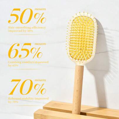 1支可拆卸发梳，超柔软刷毛，轻松梳理干湿受损发质，男女通用，适合浓密、卷曲、波浪发质，气垫梳，美发梳，护发美容工具，女士发饰，返校必备，旅行必备