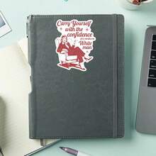 1PC Carry Yourself Confidence Sticker, Funny Vintage Lady Laptop Decal, Bold Quote Vinyl, Empowerment Gift, Waterproof Peel & Stick Water Bottle Sticker, Retro Woman Tumbler Decal, Notebook Vinyl, Perfect Gift For Strong Women, Cute Red Car Sticker, Easy Apply Sassy Laptop Accessory - S1916 - View 4