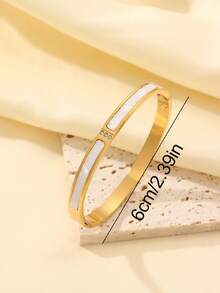 5pcs/Set Minimalist Elegant Luxury Sparkling Star Bangle Bracelets, Titanium Steel Bracelets With High-End Vibe For Women - Gold 6 - View 14