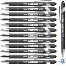 12pcs Blue Ink Customized Pens, Metal Printed Name/Logo/Text, Great Gift For Office, Teachers And Students - Sets - View 11