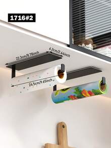 1/2 piezas Soporte para toallas de papel de cocina, Estante adhesivo para toallas de papel, Dispensador magnético de toallas de papel, Estante para toallas de papel y película adherente montado en la pared, Adecuado para gabinete de cocina, almacenamiento de refrigerador, accesorios de cocina - Multicolor - Ver 11