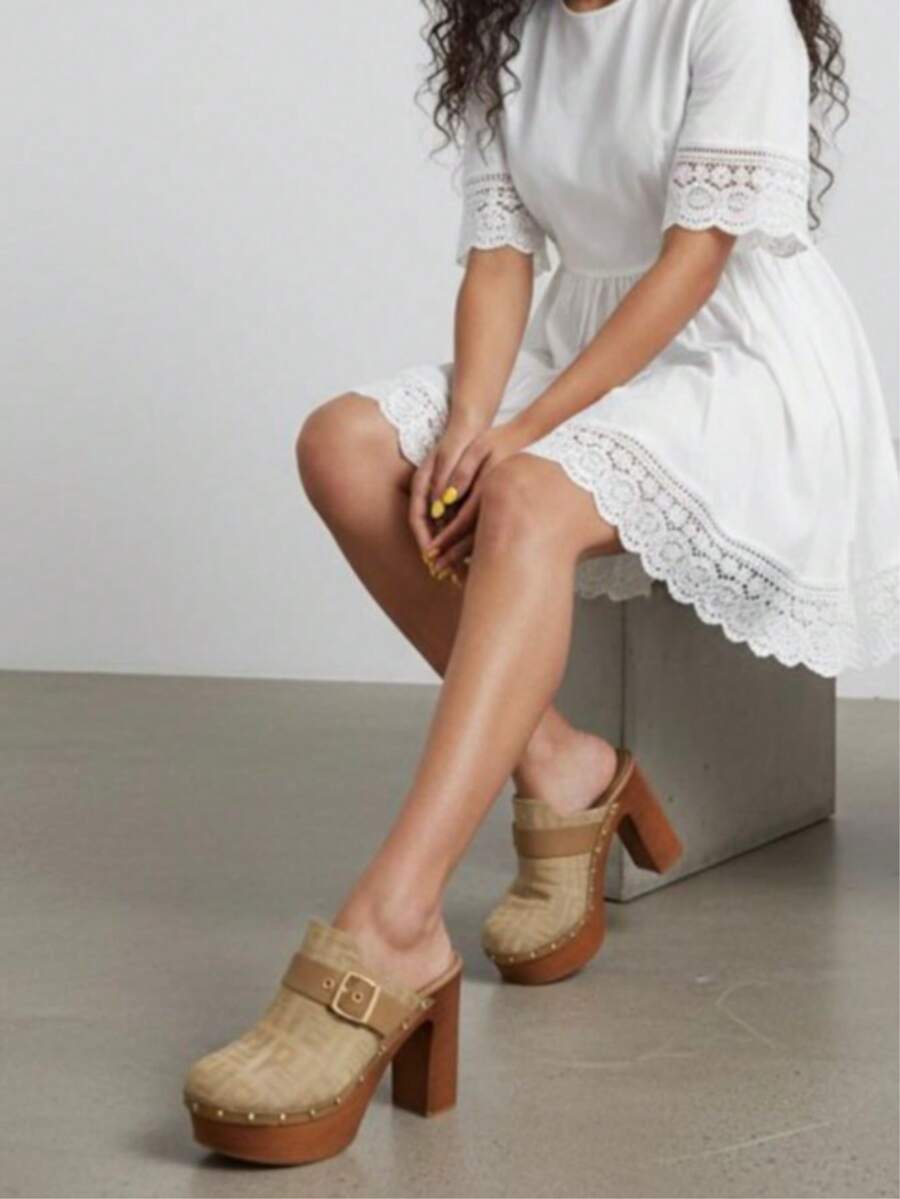 Women's Thick Sole Sandals, Minimalist & Practical Multifunctional - Khaki - View 1