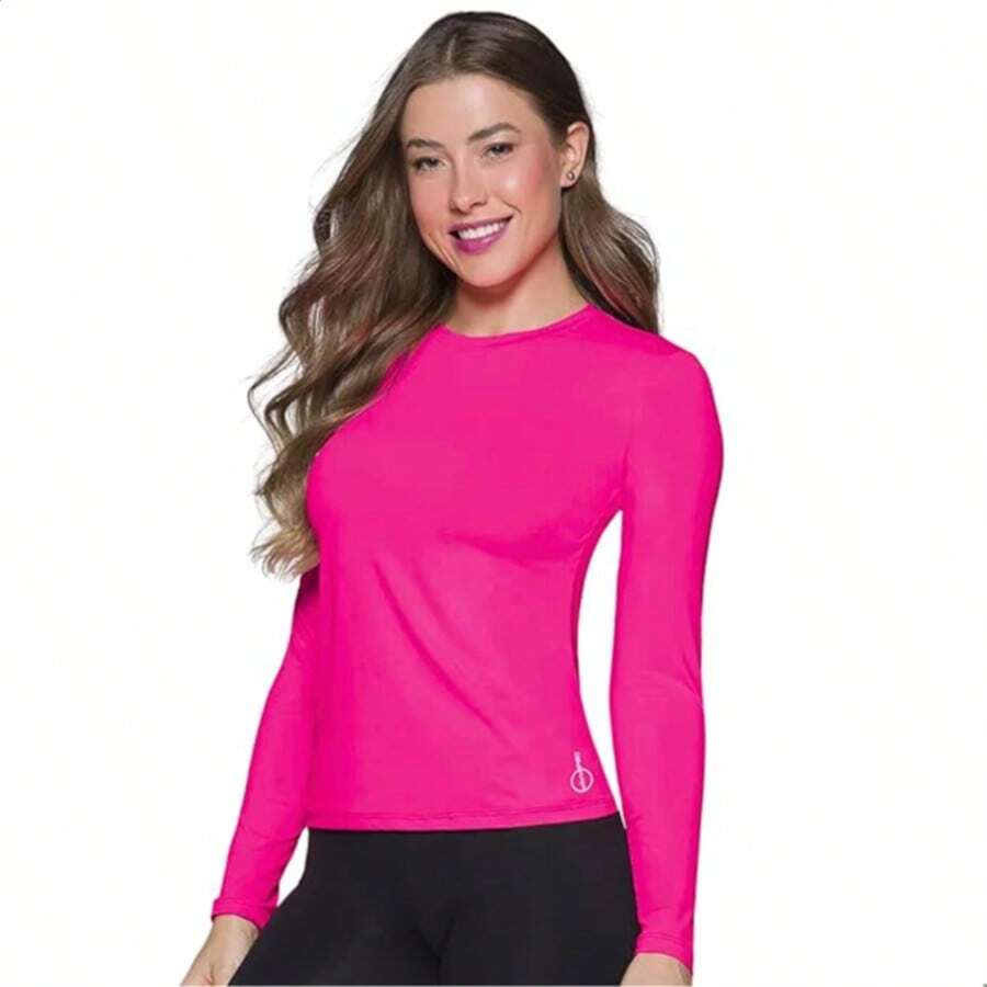 Selene Long Sleeve T-Shirt UV Protection Women's Black - 玫紅色 - 查看 1