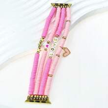 1 Piece Valentine's Day Gift - Pink Elastic Strap, Compatible With Apple Watch 38/40/41/42/44/45/46/49mm, Women's Band, Suitable For Apple Watch Ultra3/2/1 Series 11/10/9/8/7/6/SE/5/4/3/2/1 Replacement Band (Band Only) - Pink - View 6