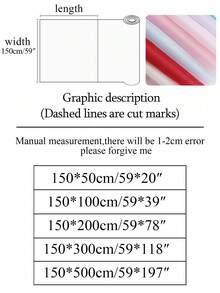 1pc Semi-Transparent Organza Fabric, Suitable For Wedding, Birthday Party Dress, Headpiece DIY, Pre-Cut Material - Multicolor - View 2