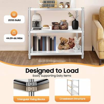 WUPYI Stainless Steel 3 Tier Heavy Duty Shelf 80 X 80 X 40 Cm, Kitchen Storage Shelf