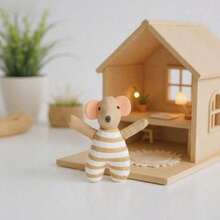 1pc Doll Little Striped Mouse, Mouse Dressed Up As A Doll , Fabric Doll , Children's Day Gift Birthday Gift, Suitable For Toy House Accessories - Multicolor - View 6