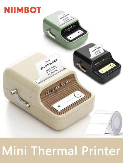  Niimbot B21迷你便携式热敏打印机，无线标签打印机，适用于手机、家庭使用，可打印条形码、价格标签、贴纸，无需墨水